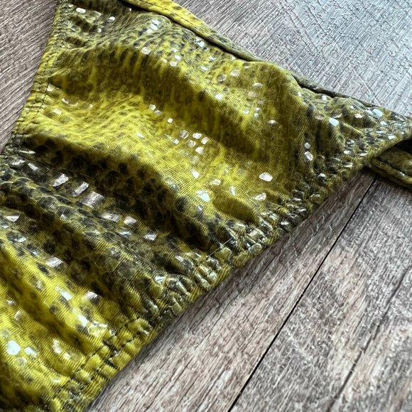 Sauvage Green Shiny Wrap Thong Bikini Set - Picture 4 of 15